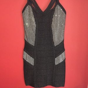 BeBe Sweetheart Studded Dress